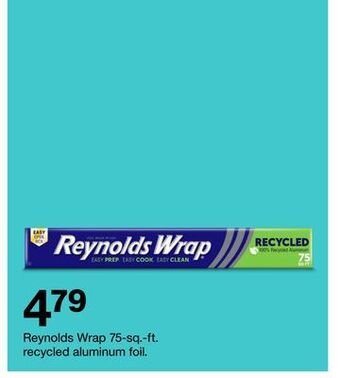 Target Reynolds wrap 75 - sq. - ft. recycled aluminum foil offer