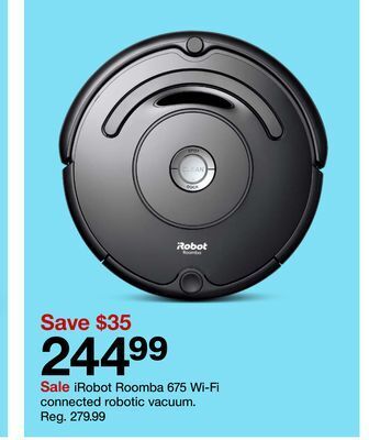 Target Irobot roomba 675 wi-fi connected robotic vacuum offer