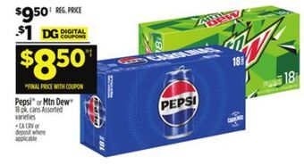 Dollar General Pepsi or mtn dew offer