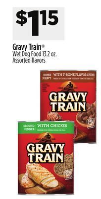 Dollar General Gravy train wet dog food offer