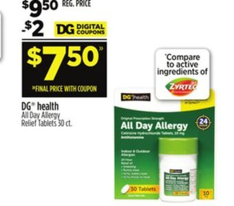 Dollar General Dg health all day allergy relief tablets offer