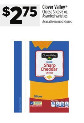 Dollar General Clover valley cheese slices offer