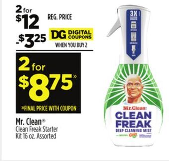 Dollar General Mr. clean clean freak starter kit offer