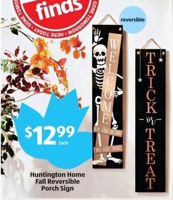 Aldi Huntington Home Fall Reversible Porch Sign offer