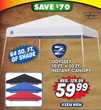 Big 5 Z-shade odyssey 10' x 10' slant leg instant canopy offer