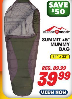 Big 5 Suisse sport summit +5° mummy bag offer