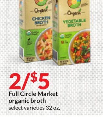Hy-Vee Full circle market organic broth offer