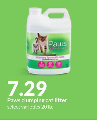 Hy-Vee Paws clumping cat litter offer