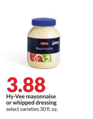 Hy-Vee Hy-vee mayonnaise or whipped dressing offer