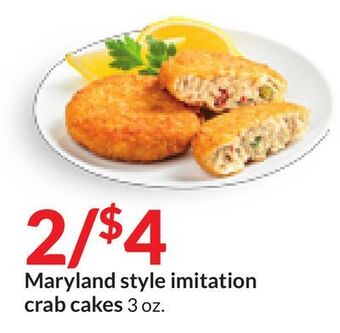 Hy-Vee Maryland style imitation crab cakes offer