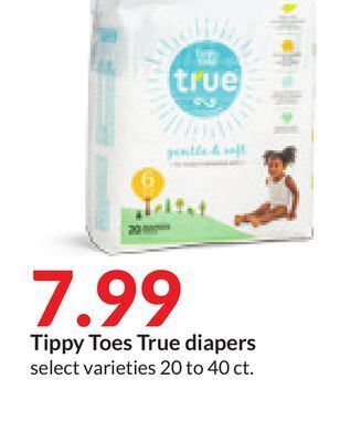 Hy-Vee Tippy toes true diapers offer