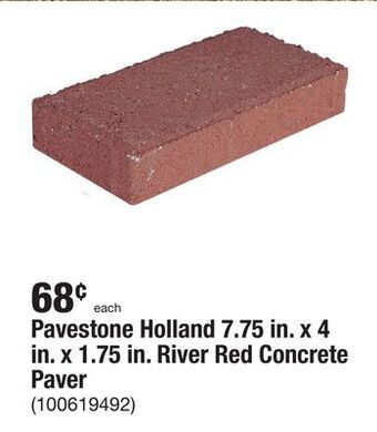 The Home Depot Pavestone holland 7.75 in. x 4 in. x 1.75 in. river red concrete paver offer