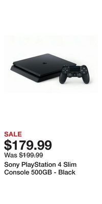 Game Stop Sony playstation 4 slim console 500gb - black offer