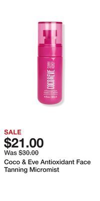 Ulta Beauty Coco & eve antioxidant face tanning micromist offer