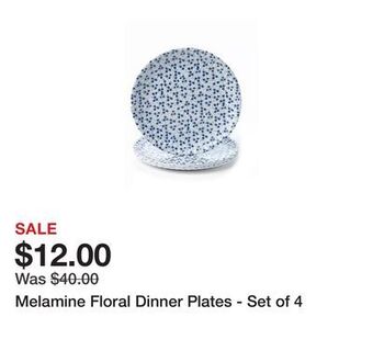 Belk Melamine floral dinner plates - set of 4 offer