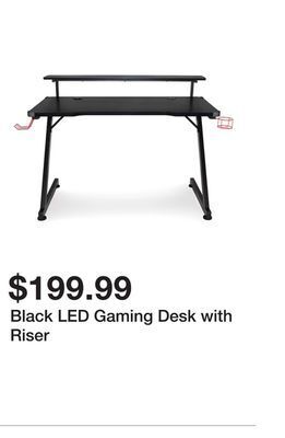 Big Lots Black led gaming desk with riser offer