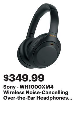 Best Buy Sony - wh1000xm4 wireless noise-cancelling over-the-ear headphones - black offer