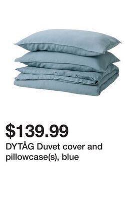 Ikea Dytåg duvet cover and pillowcase(s), blue offer