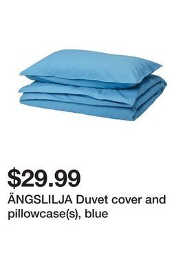 Ikea Ängslilja duvet cover and pillowcase(s), blue offer