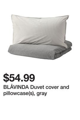 Ikea Blåvinda duvet cover and pillowcase(s), gray offer
