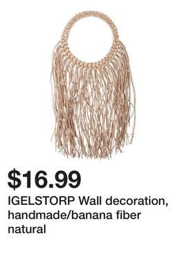 Ikea Igelstorp wall decoration, handmade/banana fiber natural offer
