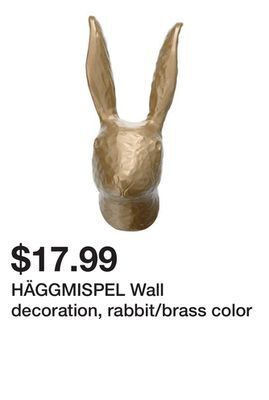 Ikea Häggmispel wall decoration, rabbit/brass color offer