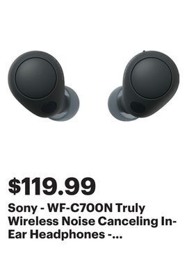 Best Buy Sony - wf-c700n truly wireless noise canceling in-ear headphones - black offer