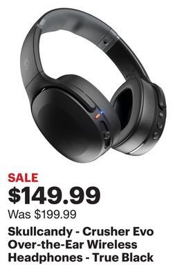 Best Buy Skullcandy - crusher evo over-the-ear wireless headphones - true black offer