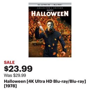 Best Buy Halloween [4k ultra hd blu-ray/blu-ray] [1978] offer