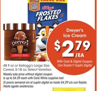 Ralphs Dreyer's ice cream offer
