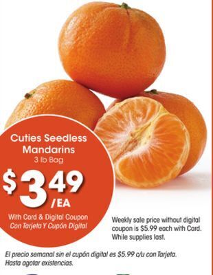 Ralphs Cuties seedless mandarins offer