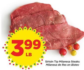 Food 4 Less Sirloin tip milanesa steaks offer