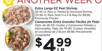Food 4 Less Extra large ez peel shrimp offer
