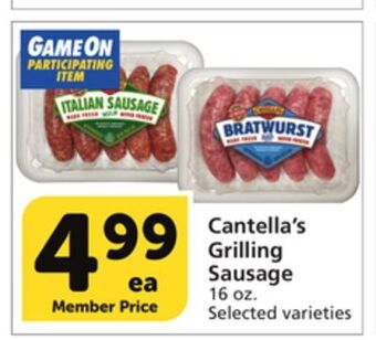 Vons Cantella's grilling sausage offer