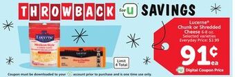 Albertsons Lucerne chunk or shredded cheese offer