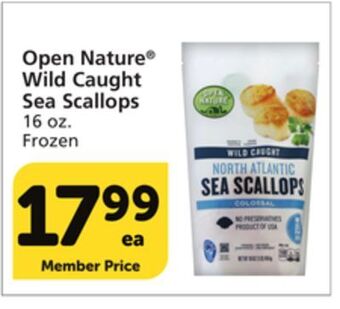Vons Open nature wild caught sea scallops offer