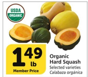Vons Organic hard squash offer