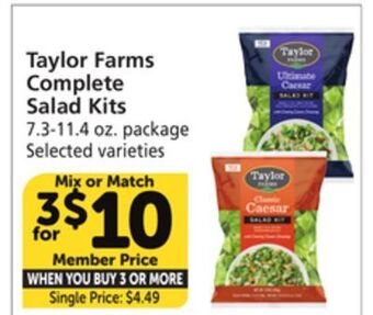 Vons Taylor farms complete salad kits offer