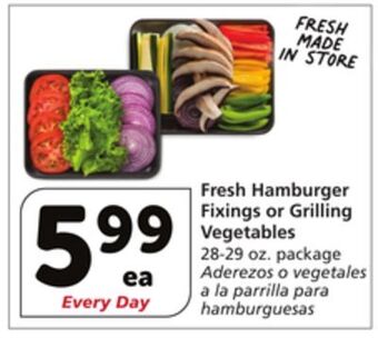 Vons Fresh hamburger fixings or grilling vegetables offer