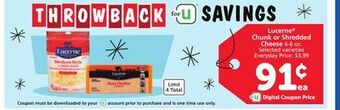 Vons Lucerne chunk or shredded cheese offer