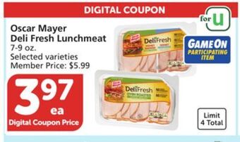 Vons Oscar mayer deli fresh lunchmeat offer