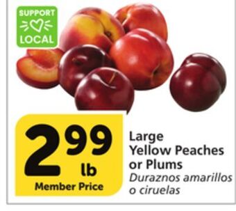 Albertsons Large yellow peaches or plums offer