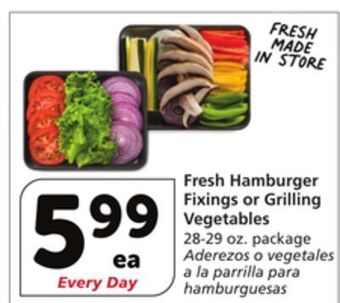 Albertsons Fresh hamburger fixings or grilling vegetables offer