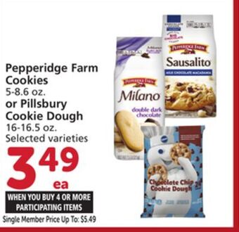 Albertsons Pepperidge farm cookies 5-8.6 oz. or pillsbury cookie dough 16-16.5 oz offer
