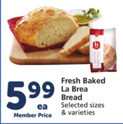 Vons Fresh baked la brea bread offer