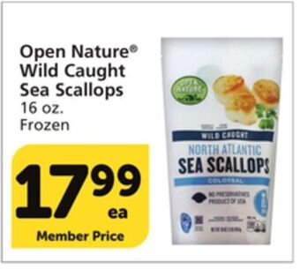 Albertsons Open nature wild caught sea scallops offer