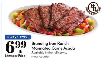 Pavilions Branding iron ranch marinated carne asada offer