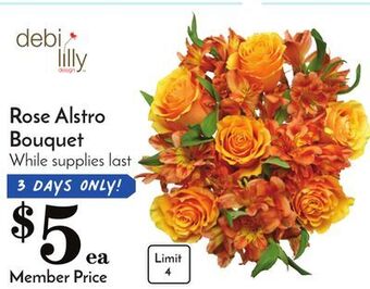 Pavilions Rose alstro bouquet offer