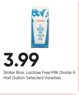 Stater Bros Stater bros. lactose free milk offer