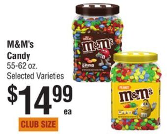 Smart & Final M & m' s candy offer